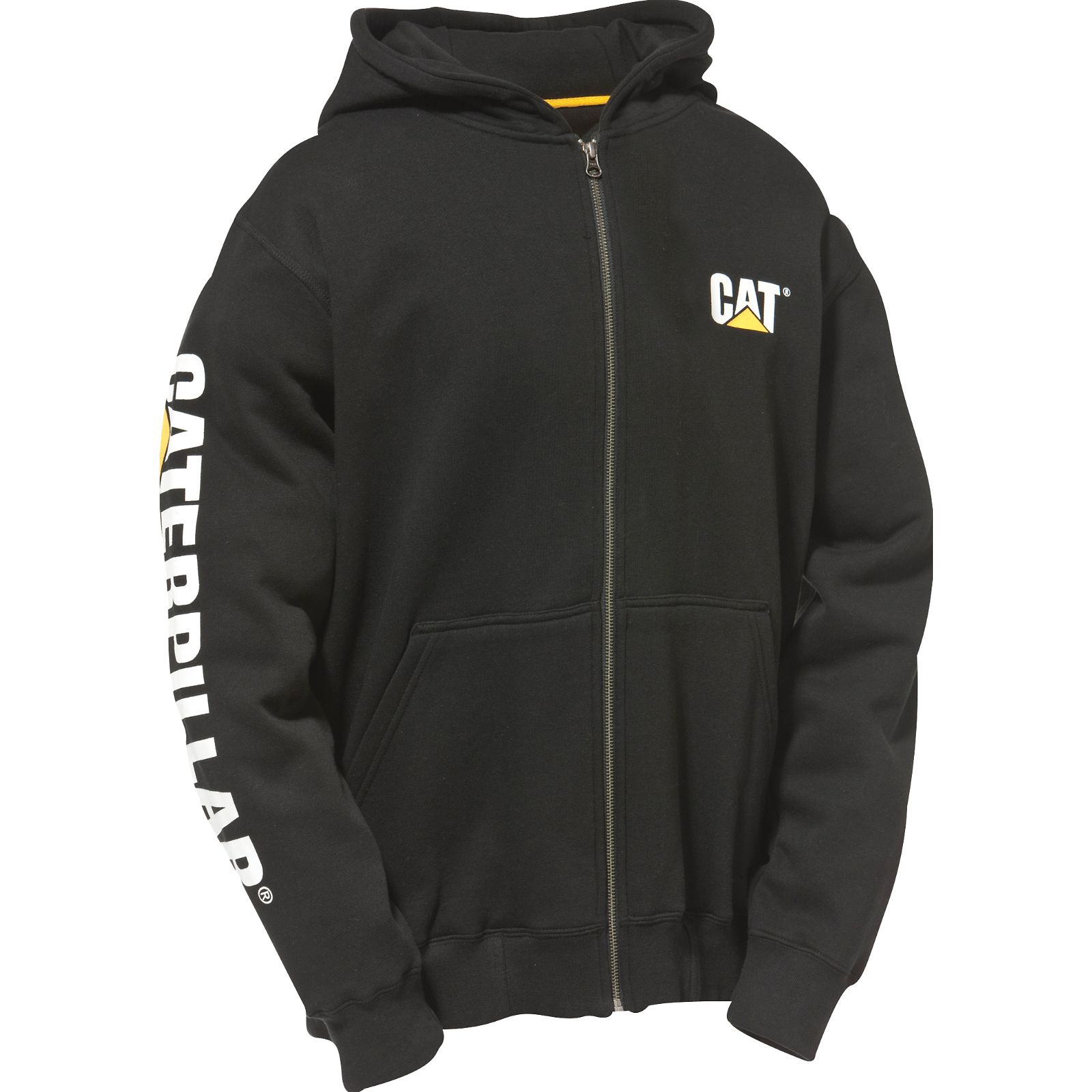 Caterpillar Full Zip Hooded Philippines - Mens Sweatshirts - Black 70192GBJA